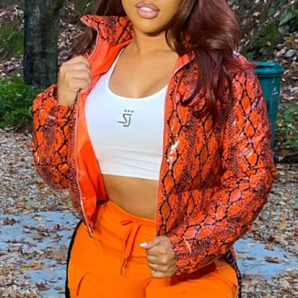 Shane Justin Snake Skin Puffer Jacket